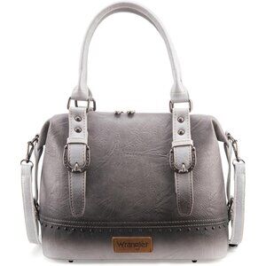 Women's Gray Hobo Strap Detachable Satchel Barrel Shoulder Doctor HandBag